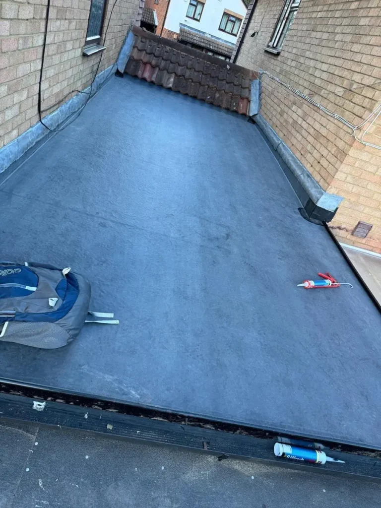 Completed EPDM rubber flat roof