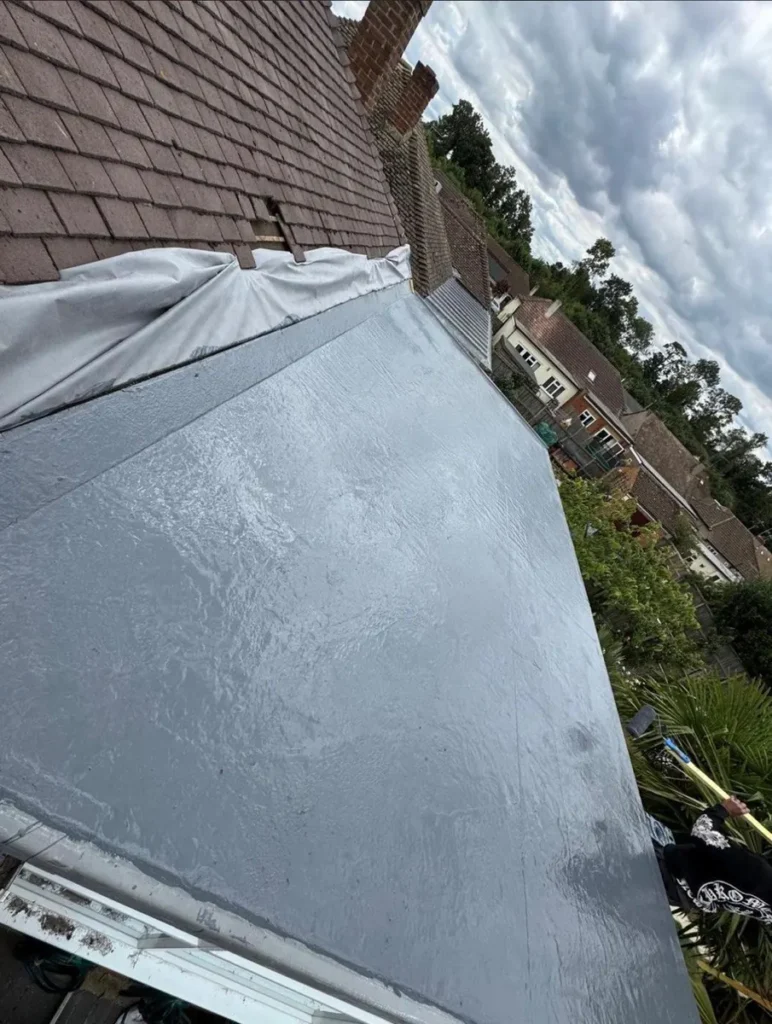 Completed GRP fibreglass flat roof
