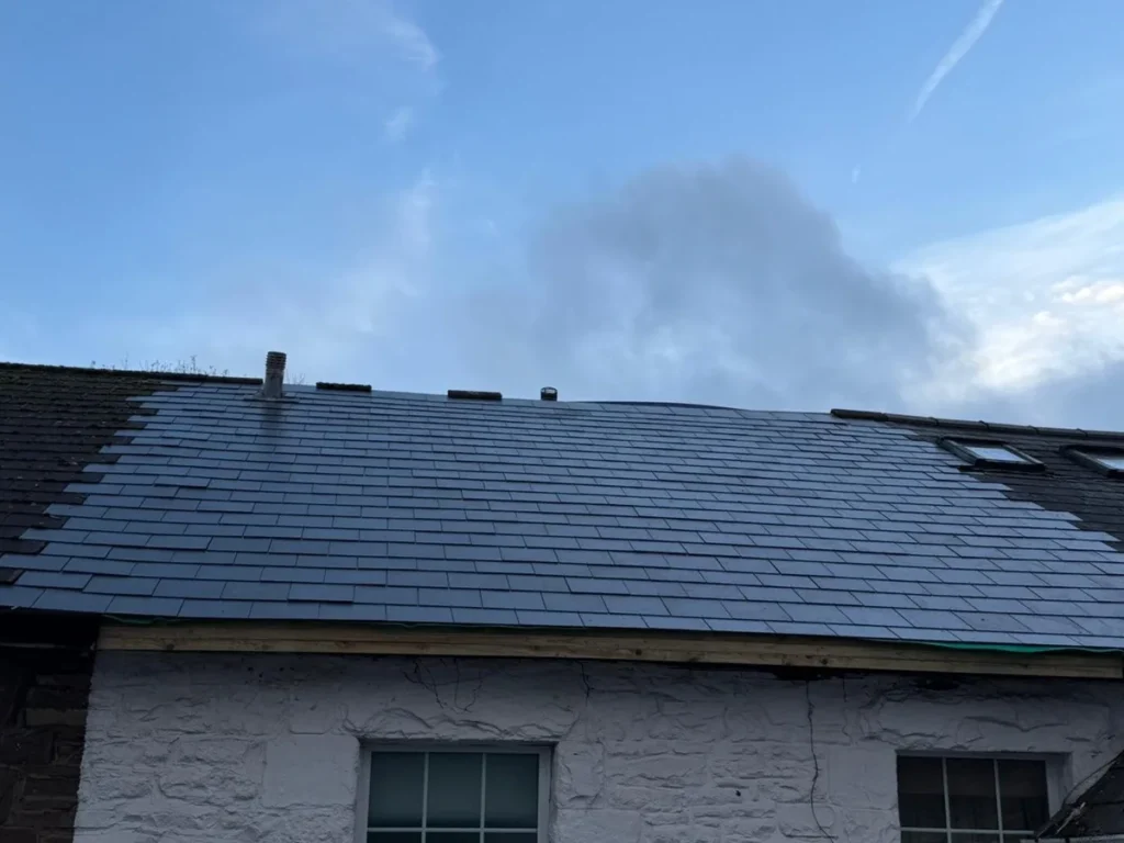 Completed slate roof repair