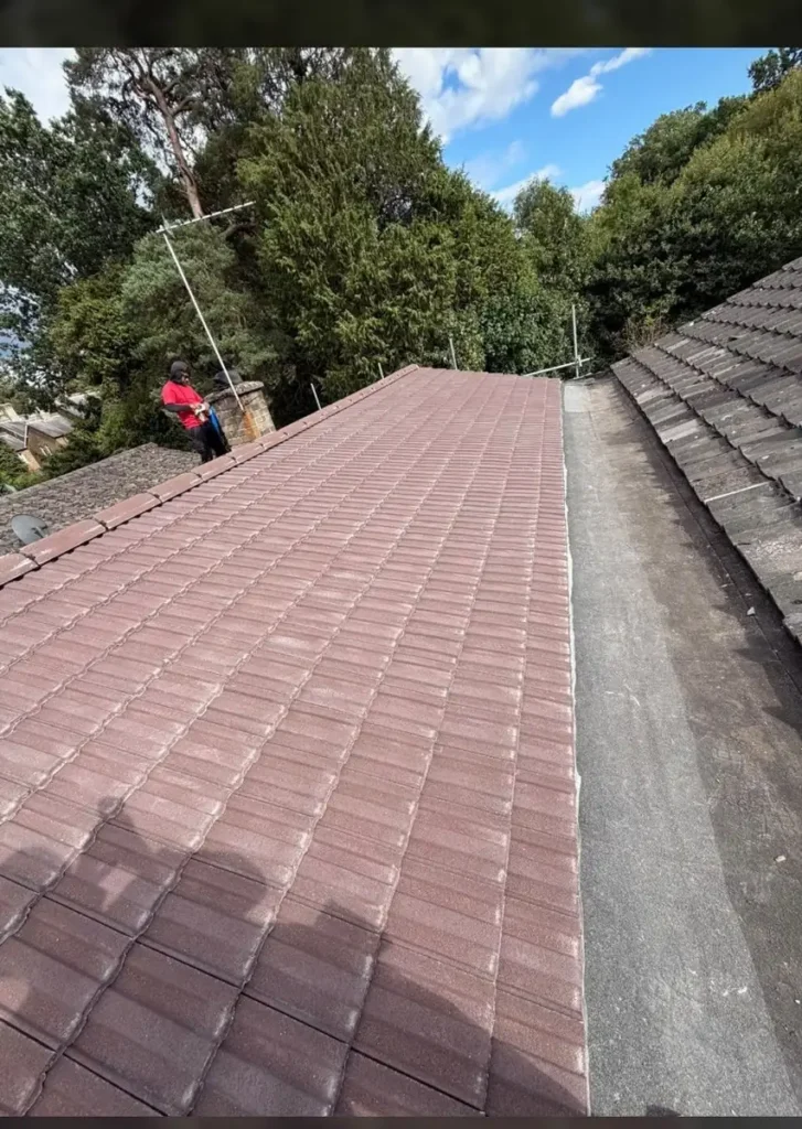 Completed tiled roof with new ridge